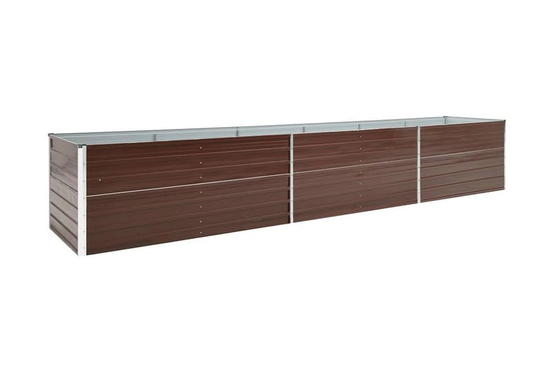 Odlingslåda upphöjd galvaniserat stål 480x80x45 cm brun - Brun - Utomhuskruka - Blomlåda & balkonglåda