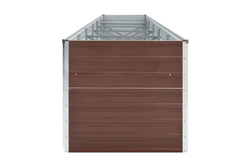 Odlingslåda upphöjd galvaniserat stål 480x80x45 cm brun - Brun - Utomhuskruka - Blomlåda & balkonglåda