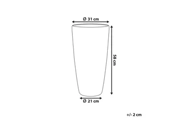 Trädgårdskruka Abdera Beige, 31x31x58 cm - Beige, 31x31x58 cm - Inredning - Dekoration & inredningsdetaljer - Krukor & ytterkrukor - Utomhuskruka