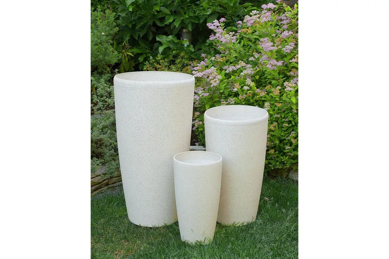 Trädgårdskruka Abdera Beige, 31x31x58 cm - Beige, 31x31x58 cm - Inredning - Dekoration & inredningsdetaljer - Krukor & ytterkrukor - Utomhuskruka