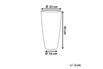 Trädgårdskruka Abdera Grå, 23x23x42 cm - Grå, 23x23x42 cm - Inredning - Dekoration & inredningsdetaljer - Krukor & ytterkrukor - Utomhuskruka