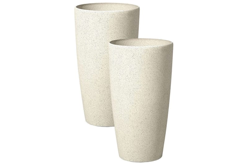 Trädgårdskruka Abdera set om 2 Beige, 31x31x58 cm, Beige, 31x31x58 cm
