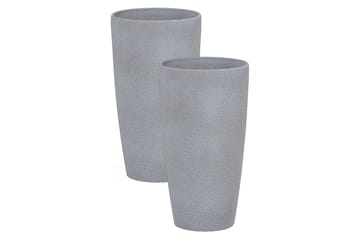 Trädgårdskruka Abdera set om 2 Grå, 23x23x42 cm - Grå, 23x23x42 cm - Inredning - Dekoration & inredningsdetaljer - Krukor & ytterkrukor - Utomhuskruka