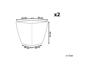 Trädgårdskruka Astras set om 2 42x42x41 cm - 42x42x41 cm - Inredning - Dekoration & inredningsdetaljer - Krukor & ytterkrukor - Utomhuskruka