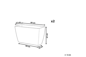 Trädgårdskruka Baris set om 2 Beige, 60x27x41 cm - Beige, 60x27x41 cm - Inredning - Dekoration & inredningsdetaljer - Krukor & ytterkrukor - Utomhuskruka