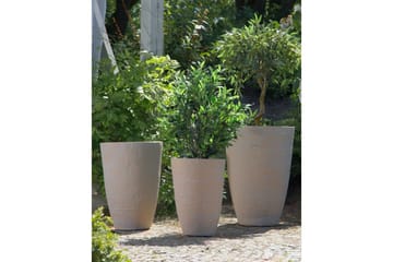 Trädgårdskruka Camia set om 2 Beige, 43x43x60 cm - Beige, 43x43x60 cm - Inredning - Dekoration & inredningsdetaljer - Krukor & ytterkrukor - Utomhuskruka