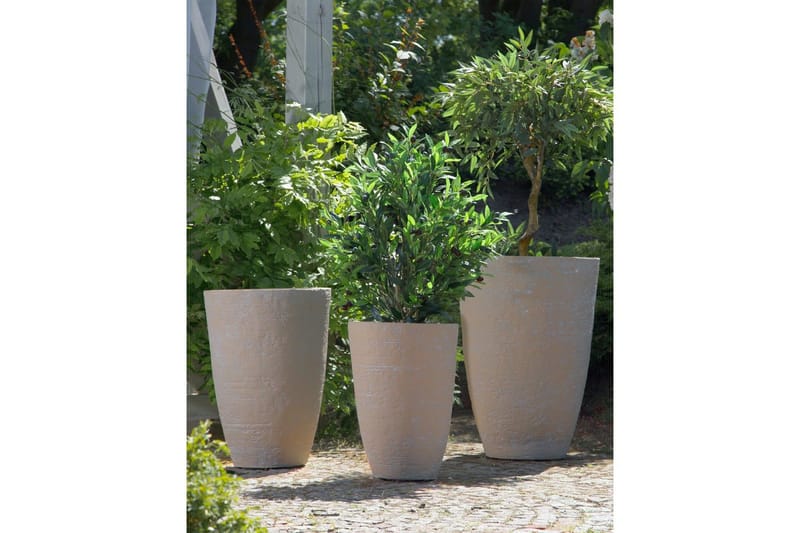 Trädgårdskruka Camia set om 2 Beige, 43x43x60 cm - Beige, 43x43x60 cm - Inredning - Dekoration & inredningsdetaljer - Krukor & ytterkrukor - Utomhuskruka