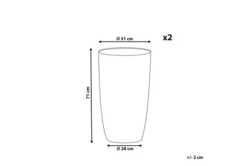 Trädgårdskruka Camia set om 2 Beige, 51x51x71 cm - Beige, 51x51x71 cm - Inredning - Dekoration & inredningsdetaljer - Krukor & ytterkrukor - Utomhuskruka