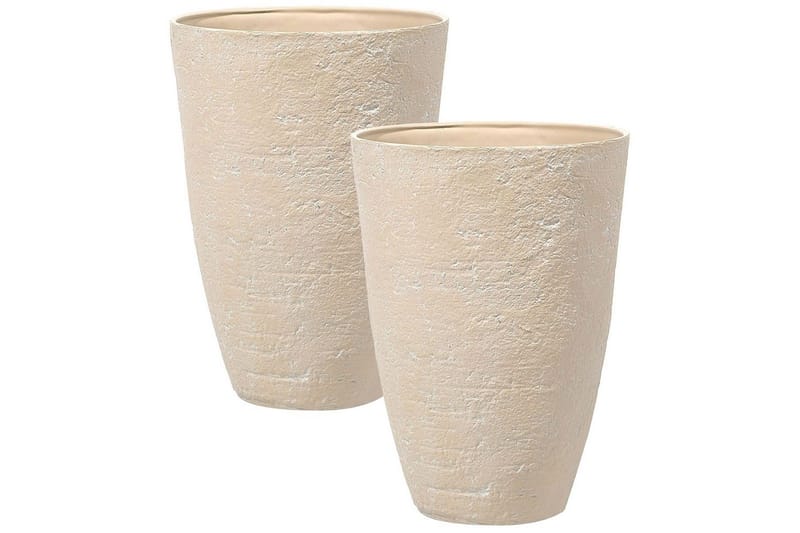 Trädgårdskruka Camia set om 2 Beige, 51x51x71 cm, Beige, 51x51x71 cm