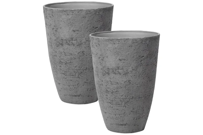 Trädgårdskruka Camia set om 2 Grå, 51x51x71 cm, Grå, 51x51x71 cm