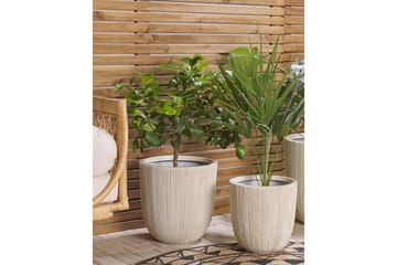 Trädgårdskruka Chios Vit/Beige, 37x37x38 cm - Vit/Beige, 37x37x38 cm - Inredning - Dekoration & inredningsdetaljer - Krukor & ytterkrukor - Utomhuskruka