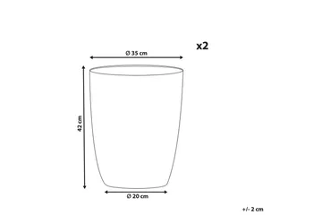 Trädgårdskruka Croton set om 2 Grå, 35x35x42 cm - Grå, 35x35x42 cm - Inredning - Dekoration & inredningsdetaljer - Krukor & ytterkrukor - Utomhuskruka