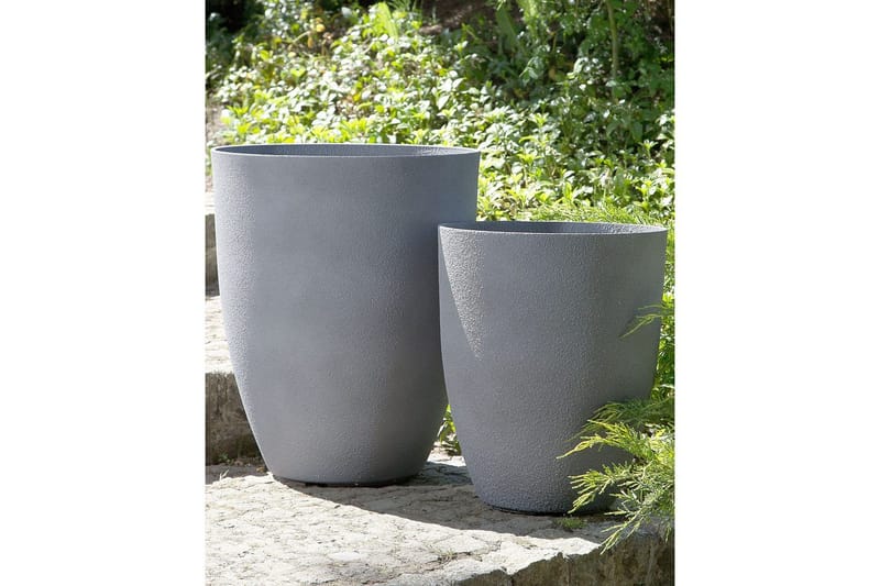 Trädgårdskruka Croton set om 2 Grå, 43x43x52 cm - Grå, 43x43x52 cm - Inredning - Dekoration & inredningsdetaljer - Krukor & ytterkrukor - Utomhuskruka