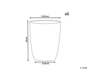 Trädgårdskruka Croton set om 2 Grå, 43x43x52 cm - Grå, 43x43x52 cm - Inredning - Dekoration & inredningsdetaljer - Krukor & ytterkrukor - Utomhuskruka