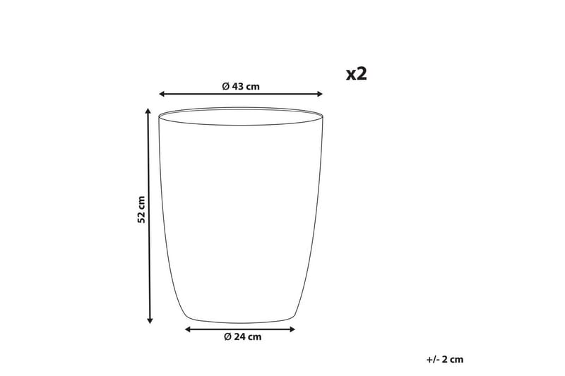 Trädgårdskruka Croton set om 2 Grå, 43x43x52 cm - Grå, 43x43x52 cm - Inredning - Dekoration & inredningsdetaljer - Krukor & ytterkrukor - Utomhuskruka