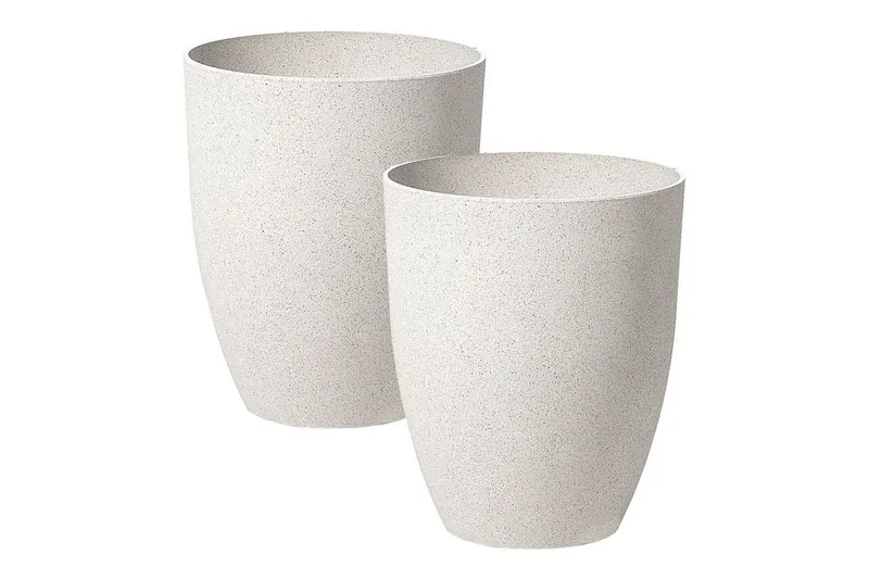 Trädgårdskruka Croton set om 2 Vit, 43x43x52 cm, Vit, 43x43x52 cm
