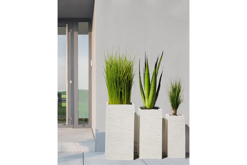 Trädgårdskruka Dion Beige, 33x33x70 cm - Beige, 33x33x70 cm - Inredning - Dekoration & inredningsdetaljer - Krukor & ytterkrukor - Utomhuskruka