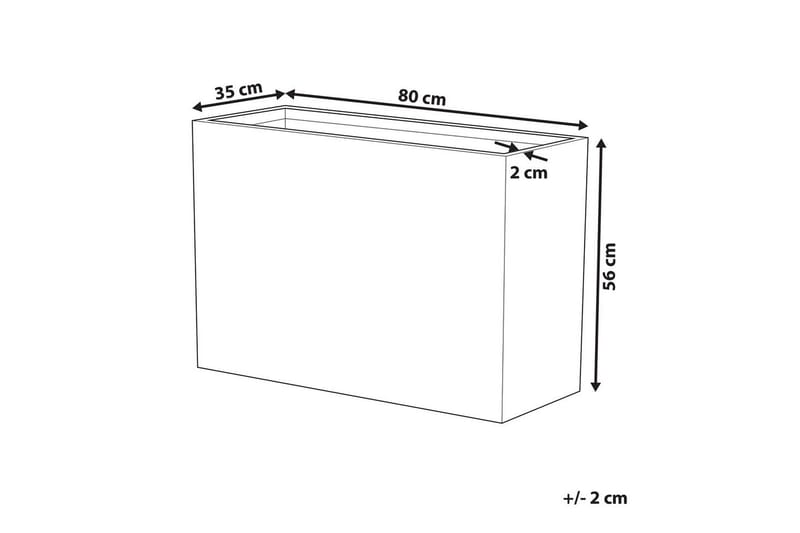 Trädgårdskruka Edessa Grå, 80x34x56 cm - Grå, 80x34x56 cm - Inredning - Dekoration & inredningsdetaljer - Krukor & ytterkrukor - Utomhuskruka