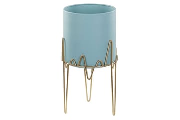 Trädgårdskruka Kalandra Blå/guld, 19x19x39 cm - Blå/guld, 19x19x39 cm - Inredning - Dekoration & inredningsdetaljer - Krukor & ytterkrukor - Utomhuskruka