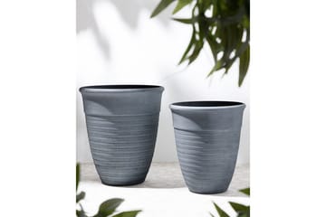 Trädgårdskruka Katalima set om 2 Grå, 43x43x49 cm - Grå, 43x43x49 cm - Inredning - Dekoration & inredningsdetaljer - Krukor & ytterkrukor - Utomhuskruka