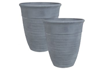 Trädgårdskruka Katalima set om 2 Grå, 43x43x49 cm - Grå, 43x43x49 cm - Inredning - Dekoration & inredningsdetaljer - Krukor & ytterkrukor - Utomhuskruka