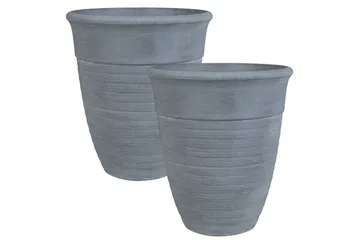 Trädgårdskruka Katalima set om 2 Grå, 43x43x49 cm - Grå, 43x43x49 cm - Inredning - Dekoration & inredningsdetaljer - Krukor & ytterkrukor - Utomhuskruka