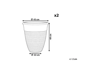 Trädgårdskruka Katalima set om 2 Grå, 43x43x49 cm - Grå, 43x43x49 cm - Inredning - Dekoration & inredningsdetaljer - Krukor & ytterkrukor - Utomhuskruka