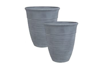 Trädgårdskruka Katalima set om 2 Grå, 50x50x58 cm - Grå, 50x50x58 cm - Inredning - Dekoration & inredningsdetaljer - Krukor & ytterkrukor - Utomhuskruka