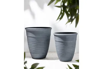 Trädgårdskruka Katalima set om 2 Grå, 50x50x58 cm - Grå, 50x50x58 cm - Inredning - Dekoration & inredningsdetaljer - Krukor & ytterkrukor - Utomhuskruka