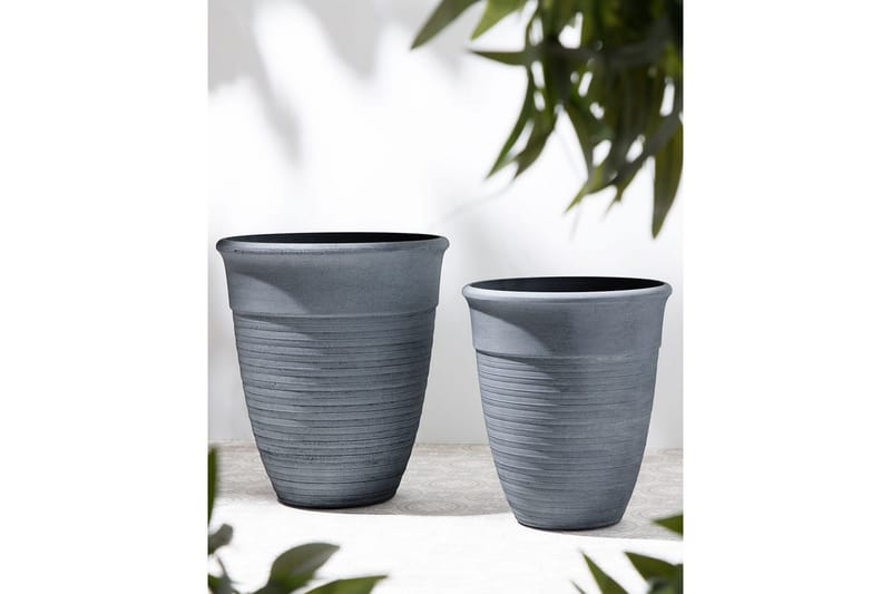 Trädgårdskruka Katalima set om 2 Grå, 50x50x58 cm - Grå, 50x50x58 cm - Inredning - Dekoration & inredningsdetaljer - Krukor & ytterkrukor - Utomhuskruka