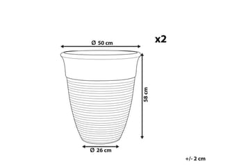 Trädgårdskruka Katalima set om 2 Grå, 50x50x58 cm - Grå, 50x50x58 cm - Inredning - Dekoration & inredningsdetaljer - Krukor & ytterkrukor - Utomhuskruka