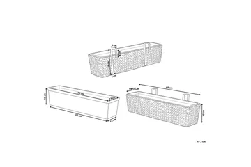 Trädgårdskruka Kawala Beige, 60x18x20 cm - Beige, 60x18x20 cm - Inredning - Dekoration & inredningsdetaljer - Krukor & ytterkrukor - Utomhuskruka