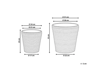 Trädgårdskruka Sarti set om 2 - Inredning - Dekoration & inredningsdetaljer - Krukor & ytterkrukor - Utomhuskruka