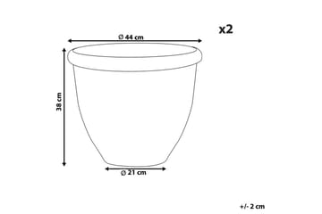 Trädgårdskruka Tesalia set om 2 44x44x38 cm - 44x44x38 cm - Inredning - Dekoration & inredningsdetaljer - Krukor & ytterkrukor - Utomhuskruka