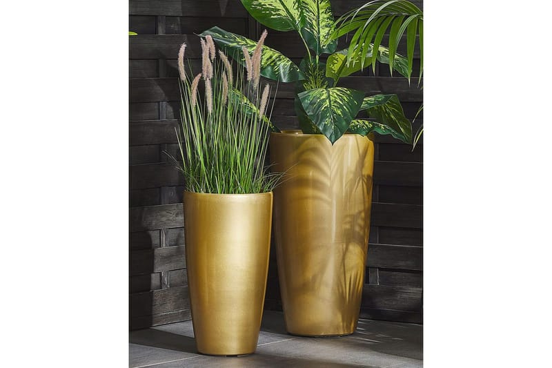 Trädgårdskruka Tseria set om 2 Guld - Guld - Inredning - Dekoration & inredningsdetaljer - Krukor & ytterkrukor - Utomhuskruka