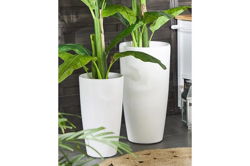Trädgårdskruka Tseria Vit, 32x32x58 cm - Vit, 32x32x58 cm - Inredning - Dekoration & inredningsdetaljer - Krukor & ytterkrukor - Utomhuskruka