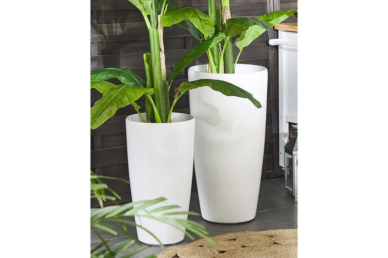 Trädgårdskruka Tseria Vit, 40x40x75 cm - Vit, 40x40x75 cm - Inredning - Dekoration & inredningsdetaljer - Krukor & ytterkrukor - Utomhuskruka
