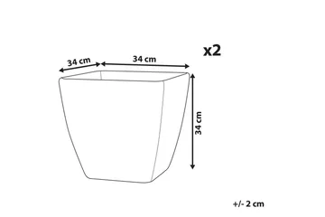 Trädgårdskruka Zeli set om 2 34x34x34 cm - 34x34x34 cm - Inredning - Dekoration & inredningsdetaljer - Krukor & ytterkrukor - Utomhuskruka