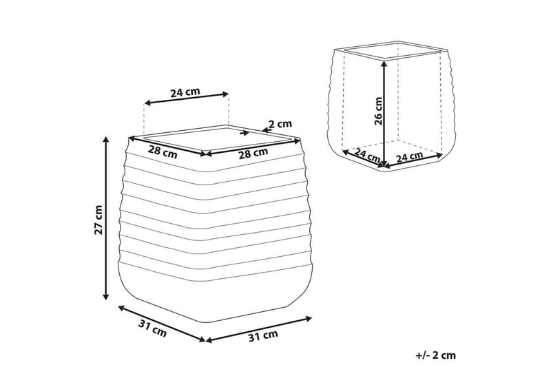 Trädgårdskruka Parikia Vit, 28x28x27 cm - Vit, 28x28x27 cm - Inredning - Dekoration & inredningsdetaljer - Krukor & ytterkrukor - Utomhuskruka