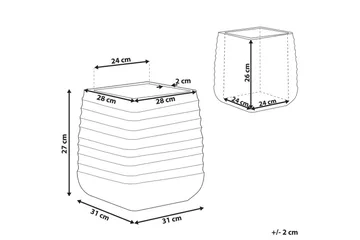 Trädgårdskruka Parikia Svart, 28x28x27 cm - Svart, 28x28x27 cm - Inredning - Dekoration & inredningsdetaljer - Krukor & ytterkrukor - Utomhuskruka