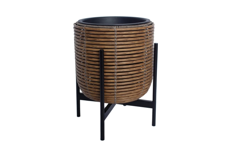 Blomkruka Wicker på stativ 30x30xH38 cm Brun - Inredning - Dekoration & inredningsdetaljer - Krukor & ytterkrukor - Utomhuskruka