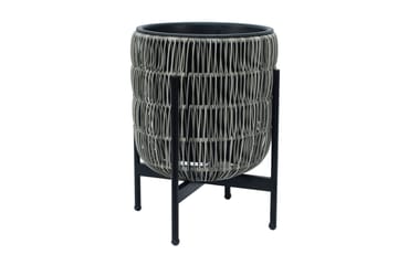 Blomkruka Wicker på stativ 30x30xH38 cm Grå - Inredning - Dekoration & inredningsdetaljer - Krukor & ytterkrukor - Utomhuskruka