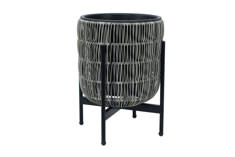 Blomkruka Wicker på stativ 30x30xH38 cm Grå - Inredning - Dekoration & inredningsdetaljer - Krukor & ytterkrukor - Utomhuskruka