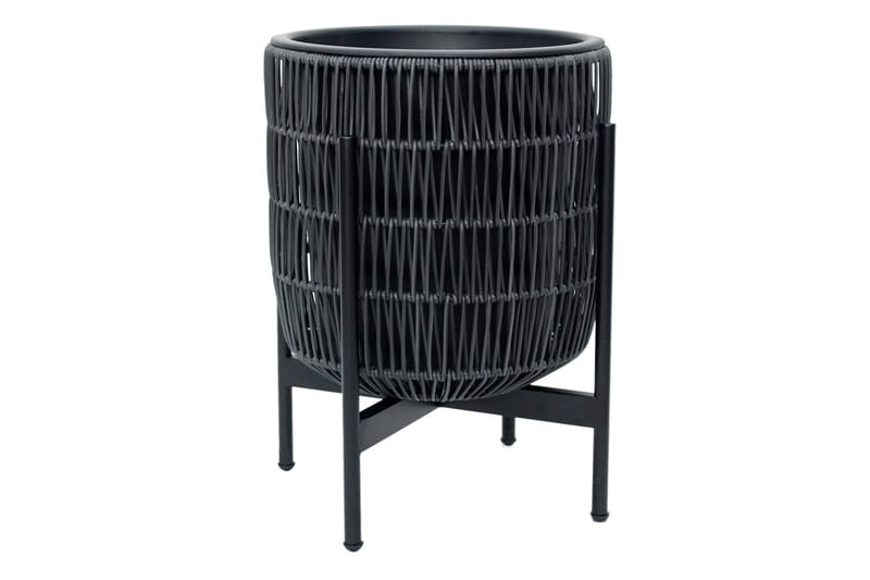 Blomkruka Wicker på stativ 38x38xH49 cm Svart - Inredning - Dekoration & inredningsdetaljer - Krukor & ytterkrukor - Utomhuskruka
