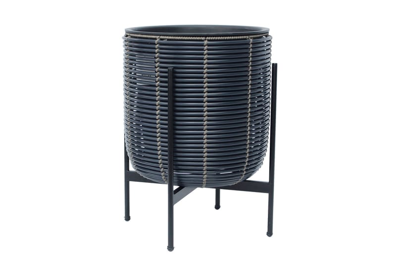 Blomkruka Wicker på stativ 38x38xH49 cm Svart - Inredning - Dekoration & inredningsdetaljer - Krukor & ytterkrukor - Utomhuskruka
