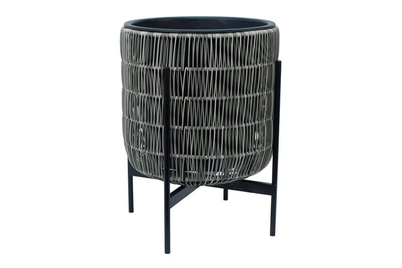 Blomkruka Wicker på stativ 38x38xH49 cm Grå - Inredning - Dekoration & inredningsdetaljer - Krukor & ytterkrukor - Utomhuskruka