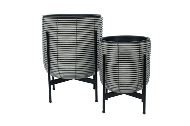 Blomkruka Wicker på stativ 38x38xH49 cm Grå - Inredning - Dekoration & inredningsdetaljer - Krukor & ytterkrukor - Utomhuskruka