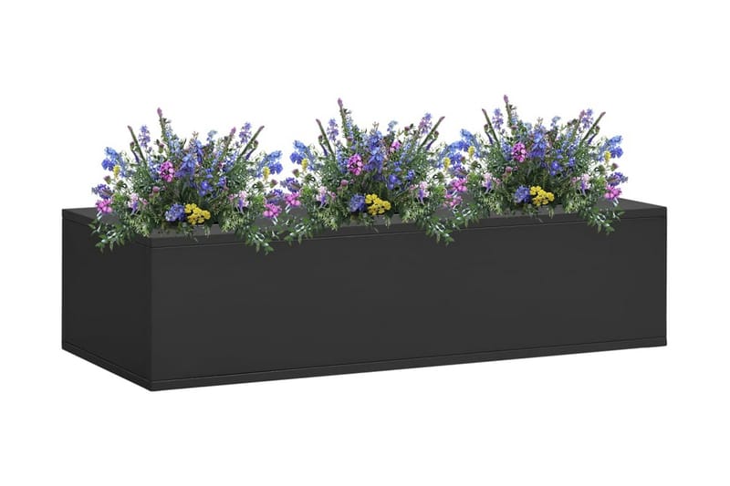 Blomlåda för kontor antracit 90x40x23 cm stål - Grå - Utomhuskruka - Blomlåda & balkonglåda