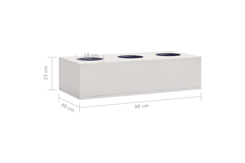 Blomlåda för kontor ljusgrå 90x40x23 cm stål - Grå - Utomhuskruka - Blomlåda & balkonglåda