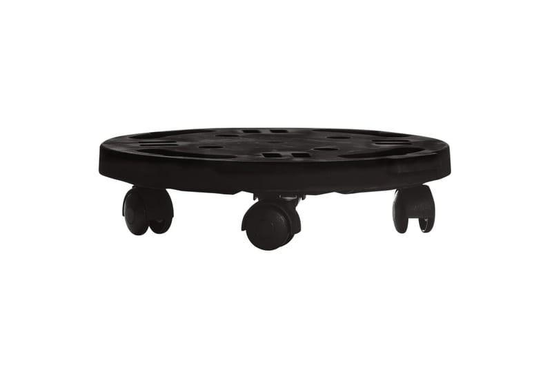 Blomvagn med hjul diameter 30 cm svart 170 kg - Blomlåda & balkonglåda - Utomhuskruka